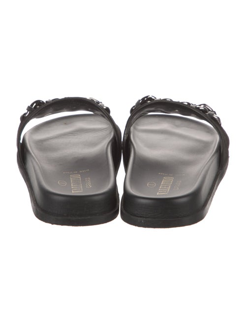 Valentino Suede Chain-Link Accents Slides