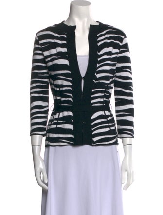 Valentino Animal Print V-Neck Sweater