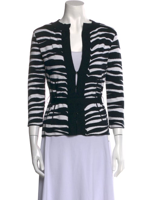 Valentino Animal Print V-Neck Sweater