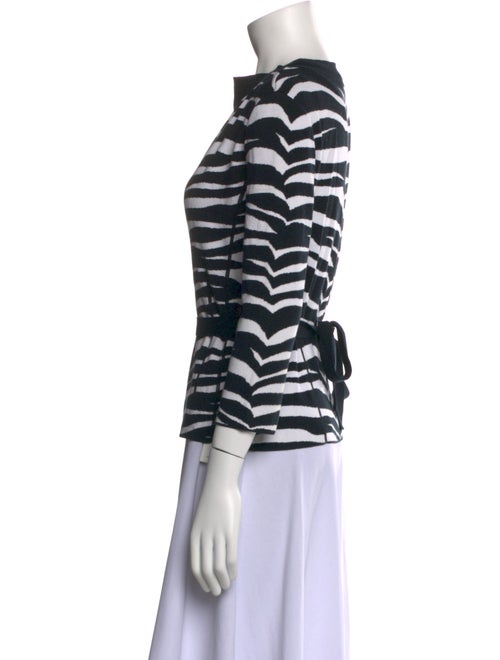 Valentino Animal Print V-Neck Sweater