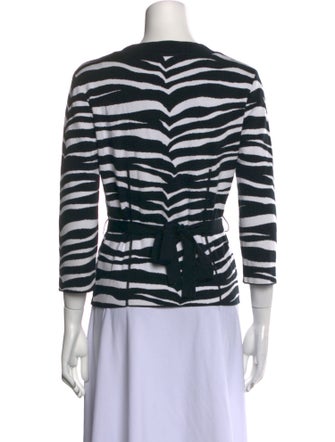 Valentino Animal Print V-Neck Sweater