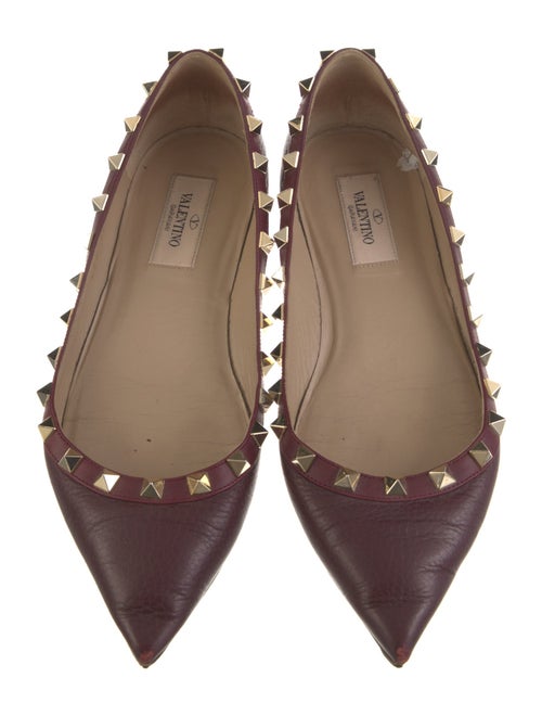 Valentino Rockstud Accents Leather Ballet Flats