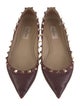 Valentino Rockstud Accents Leather Ballet Flats