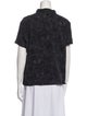 Valentino Lace Pattern Short Sleeve Button-Up Top