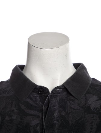 Valentino Lace Pattern Short Sleeve Button-Up Top