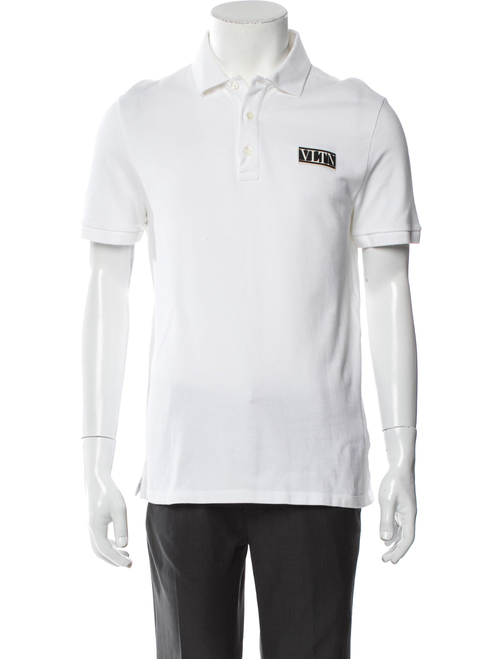 Valentino Rockstud Accents V-Neck Polo Shirt