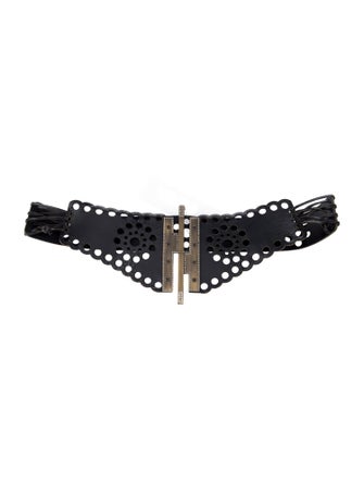Valentino Wide Leather Waist Belt