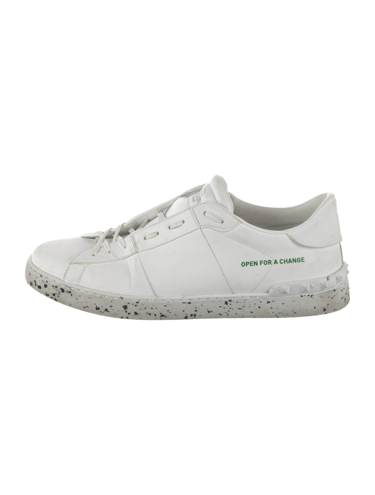 Valentino Rockstud Accents Leather Sneakers