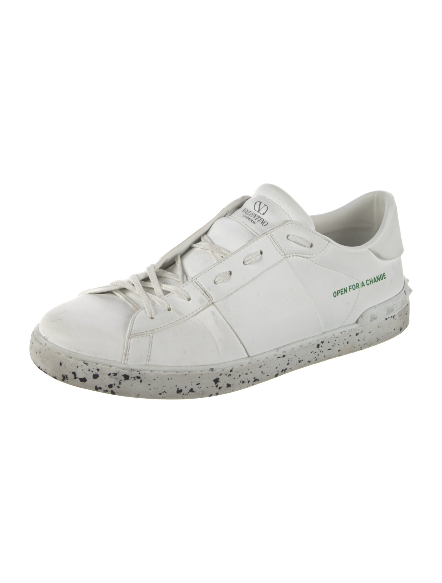 Valentino Rockstud Accents Leather Sneakers