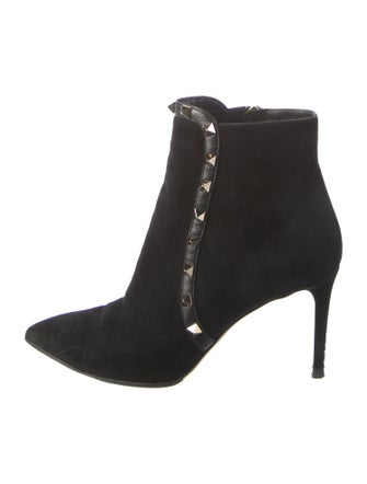 Valentino Rockstud Accents Suede Boots