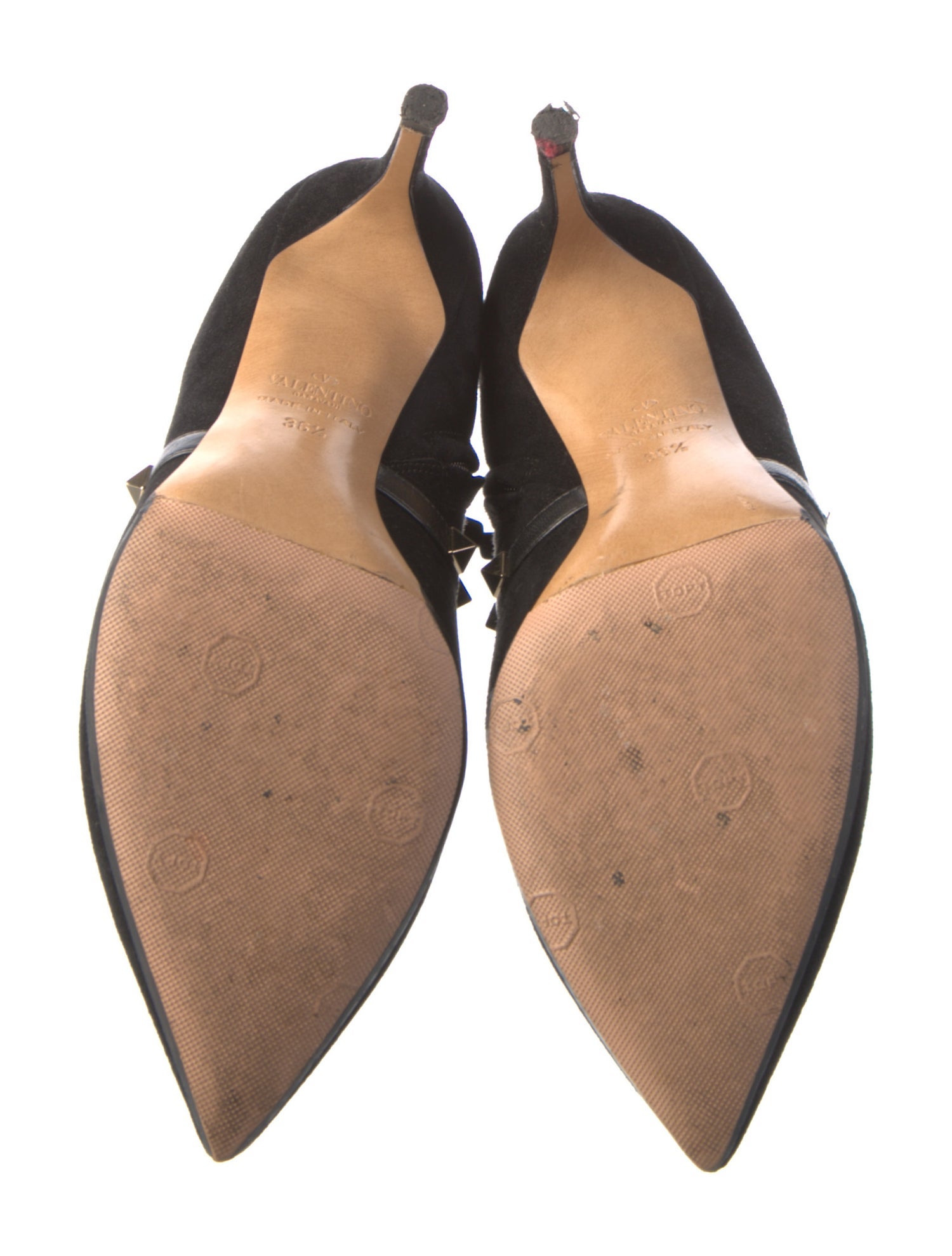 Valentino Rockstud Accents Suede Boots