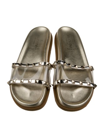 Valentino Rockstud Accents PVC Slides