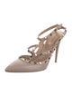 Valentino Rockstud Accents Leather T-Strap Pumps