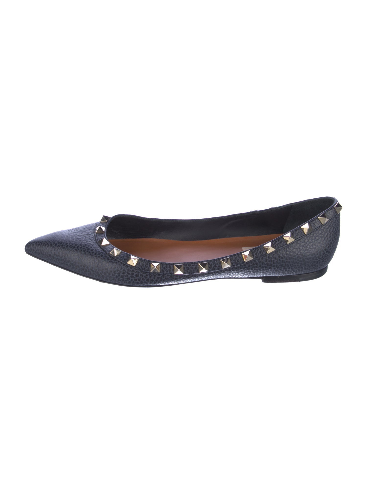 Valentino Rockstud Accents Leather Ballet Flats