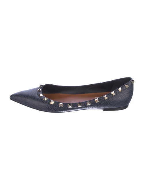 Valentino Rockstud Accents Leather Ballet Flats