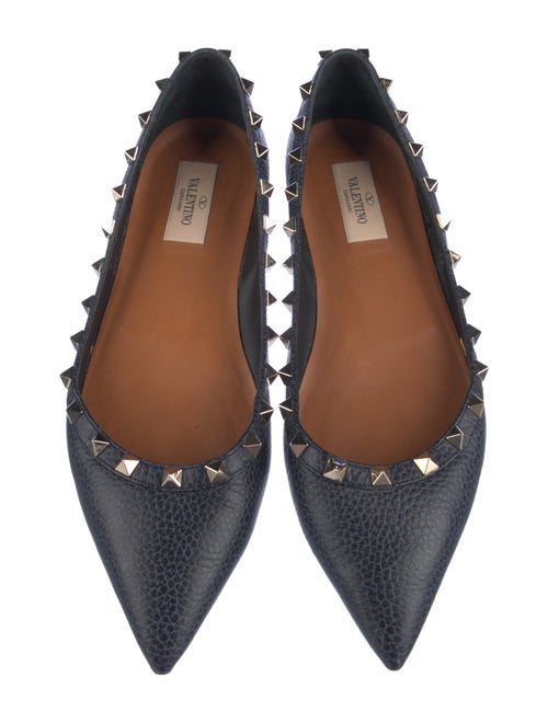 Valentino Rockstud Accents Leather Ballet Flats