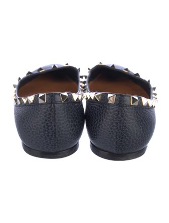 Valentino Rockstud Accents Leather Ballet Flats
