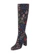 Valentino Floral Print Embroidered Accent Boots