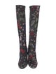 Valentino Floral Print Embroidered Accent Boots
