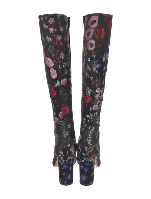 Valentino Floral Print Embroidered Accent Boots