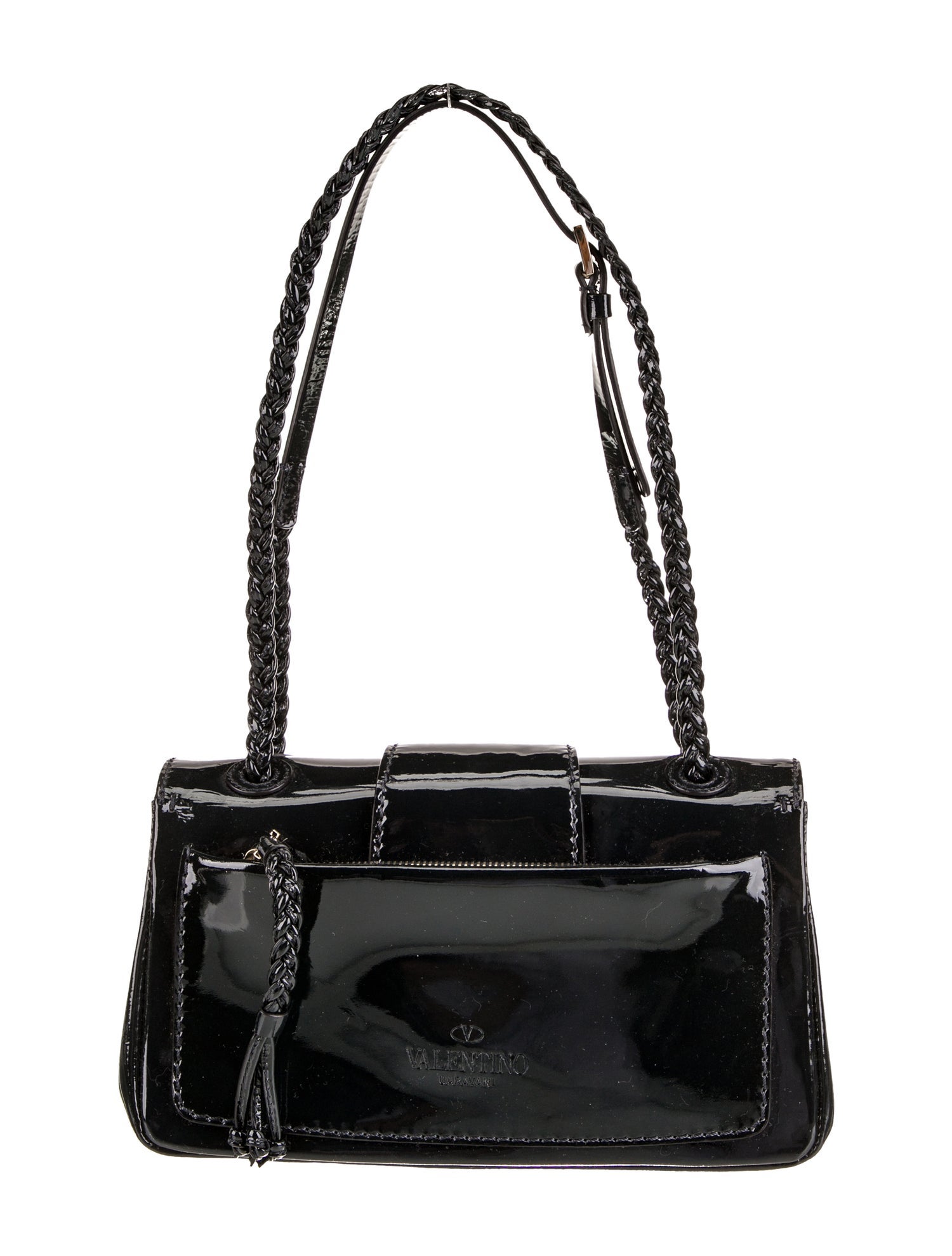 Valentino Patent Leather Shoulder Bag - Black Shoulder Bags