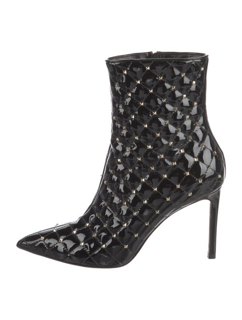Valentino Quilted Pattern Patent Leather Boots