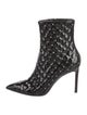 Valentino Quilted Pattern Patent Leather Boots