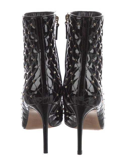 Valentino Quilted Pattern Patent Leather Boots