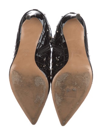 Valentino Quilted Pattern Patent Leather Boots