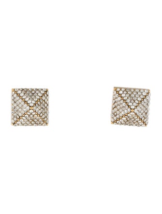 Valentino Crystal Rockstud Stud Earrings