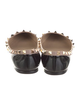 Valentino Rockstud Accents Patent Leather Ballet Flats