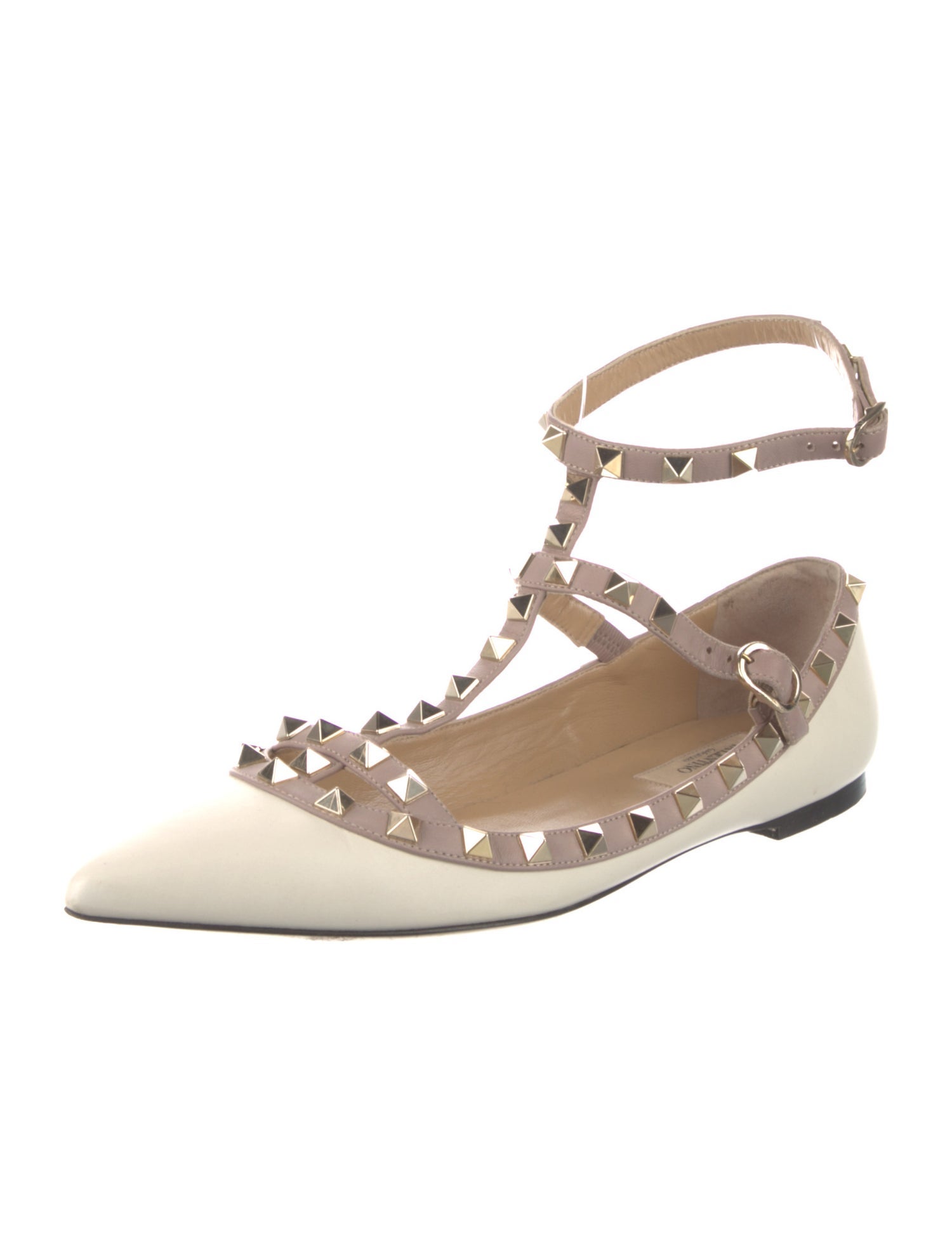 Valentino Rockstud Accents Patent Leather Ballet Flats