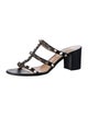 Valentino Rockstud Accents Leather Slides