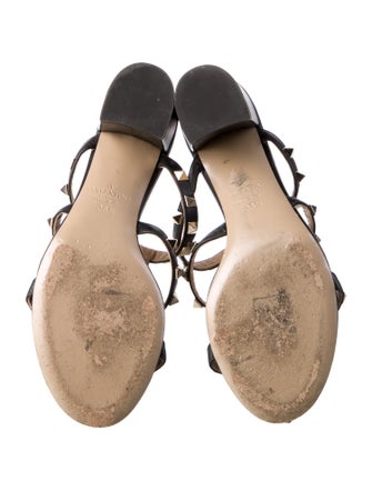 Valentino Rockstud Accents Leather Slides