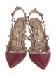 Valentino Rockstud Accents Leather T-Strap Pumps