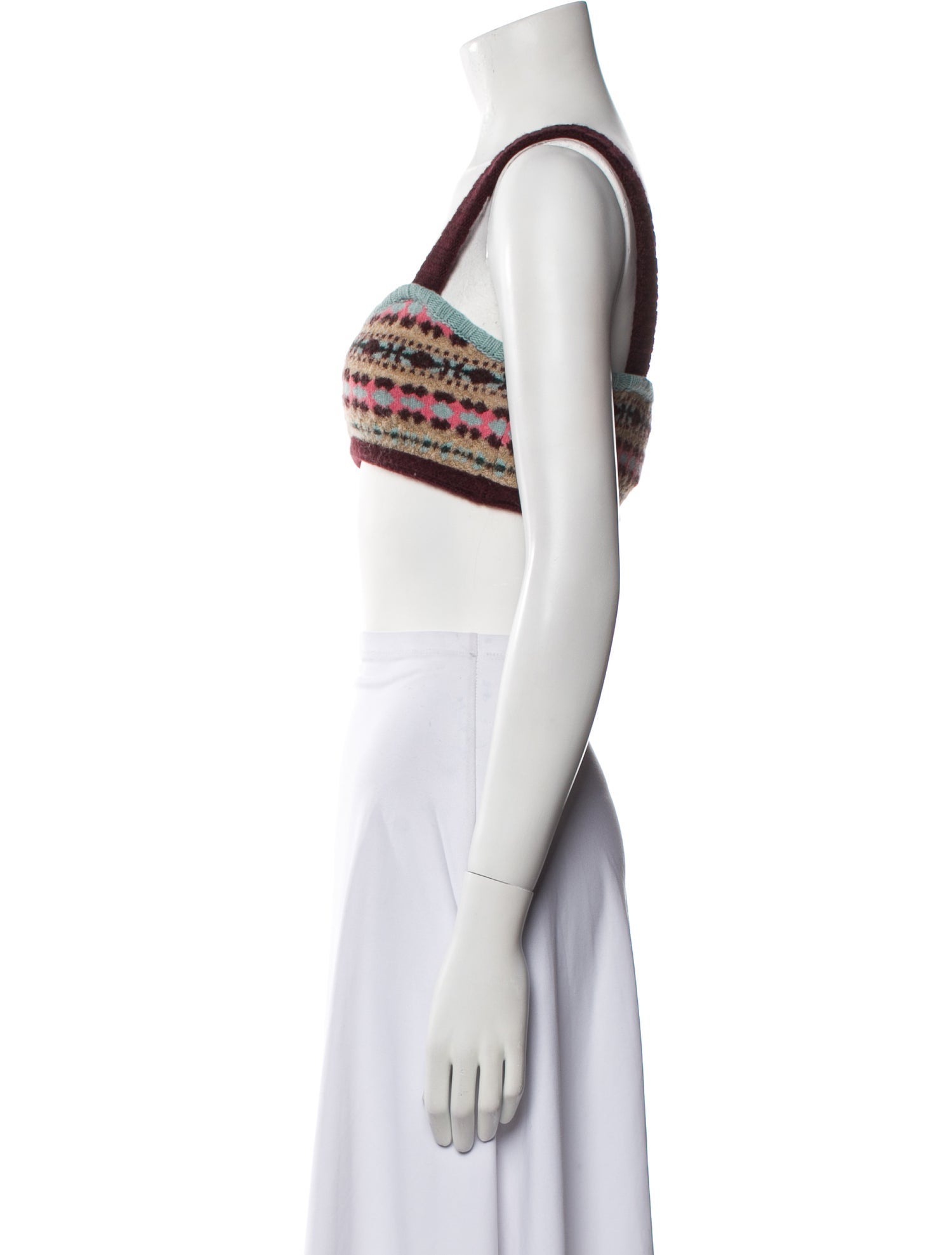 Valentino Virgin Wool Printed Crop Top w/ Tags