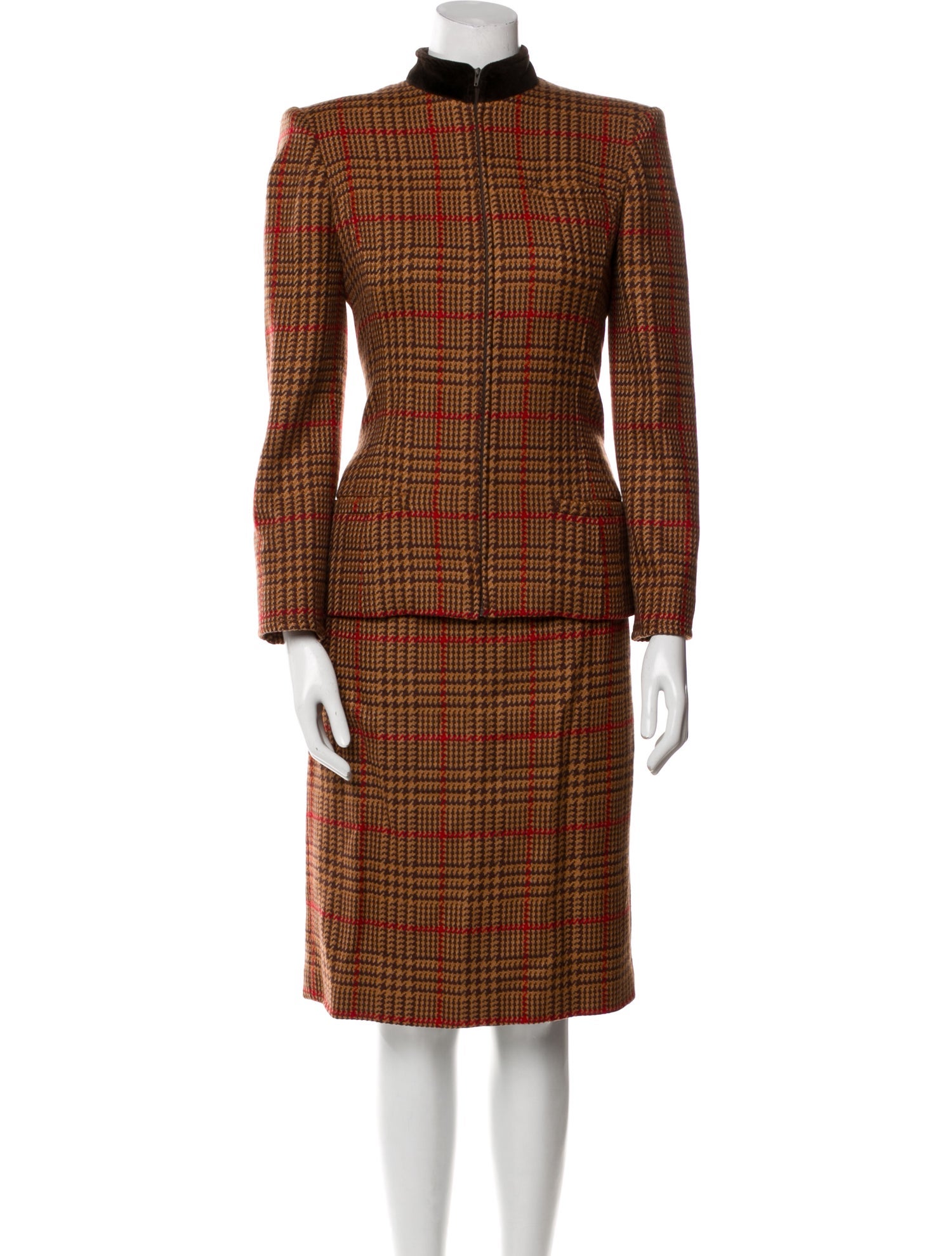 Valentino Houndstooth Print Skirt Set