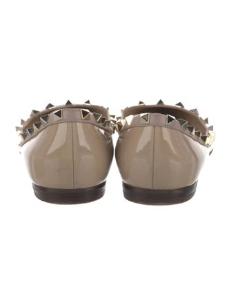 Valentino Rockstud Accents Patent Leather Flats