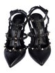 Valentino Rockstud Accents Leather T-Strap Pumps