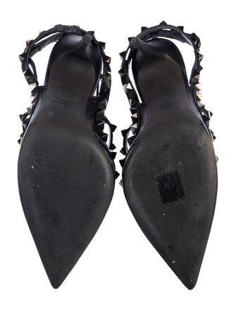 Valentino Rockstud Accents Leather T-Strap Pumps