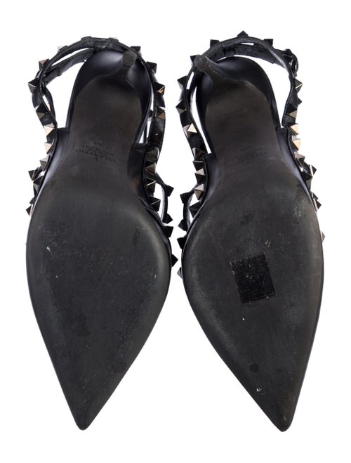 Valentino Rockstud Accents Leather T-Strap Pumps