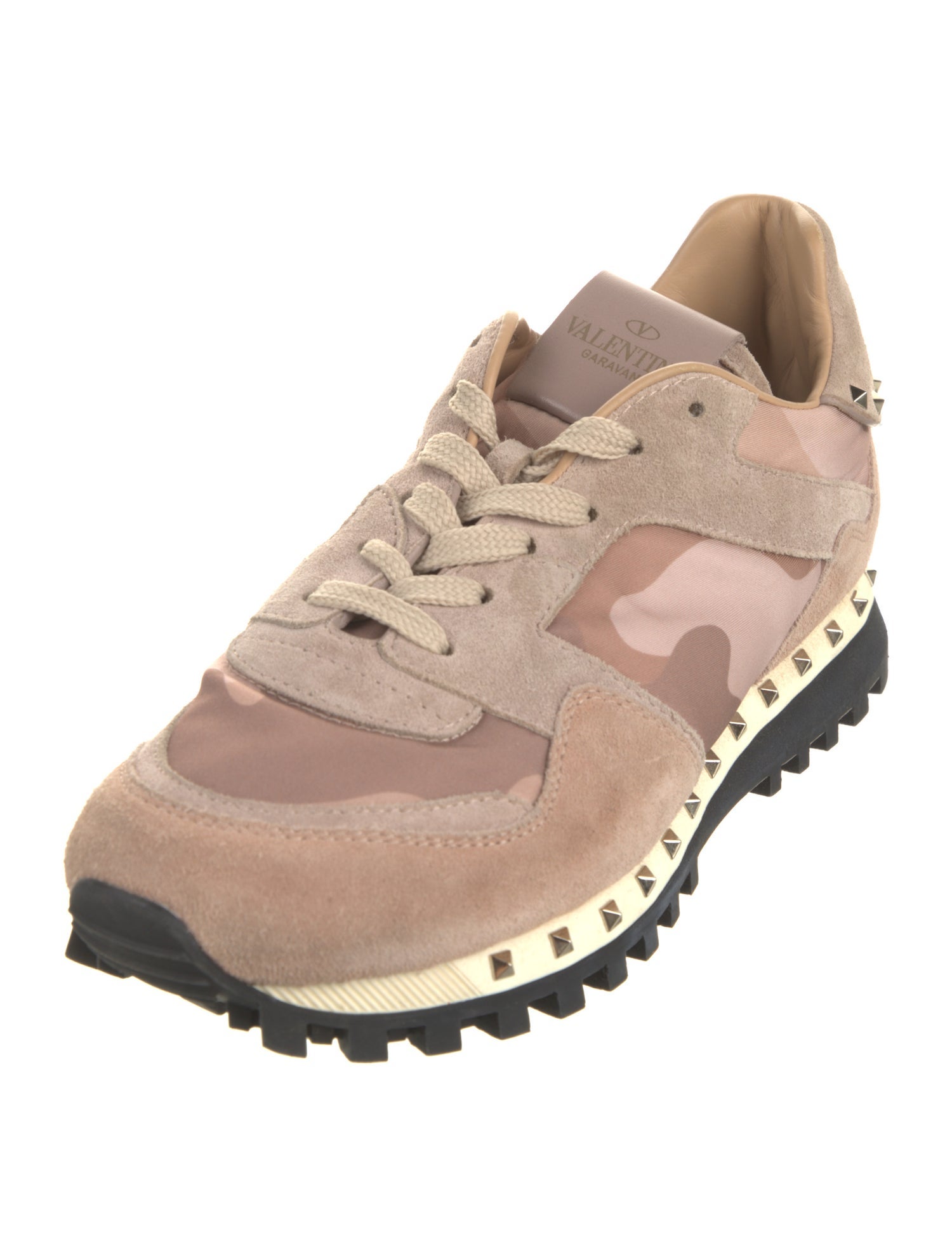 Valentino Rockstud Accents Nylon Sneakers