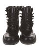 Valentino Leather Printed Combat Boots