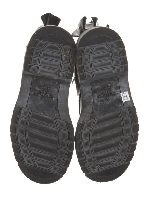 Valentino Leather Printed Combat Boots