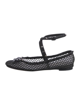 Valentino Mesh Studded Accents Flats