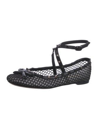 Valentino Mesh Studded Accents Flats