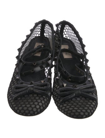Valentino Mesh Studded Accents Flats