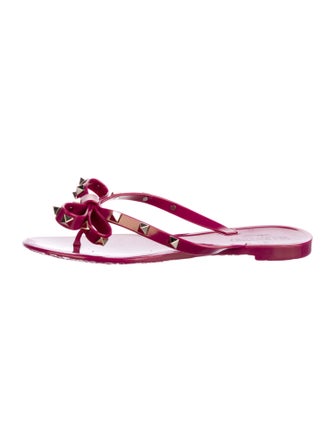 Valentino Rockstud Accents Rubber Flip Flops