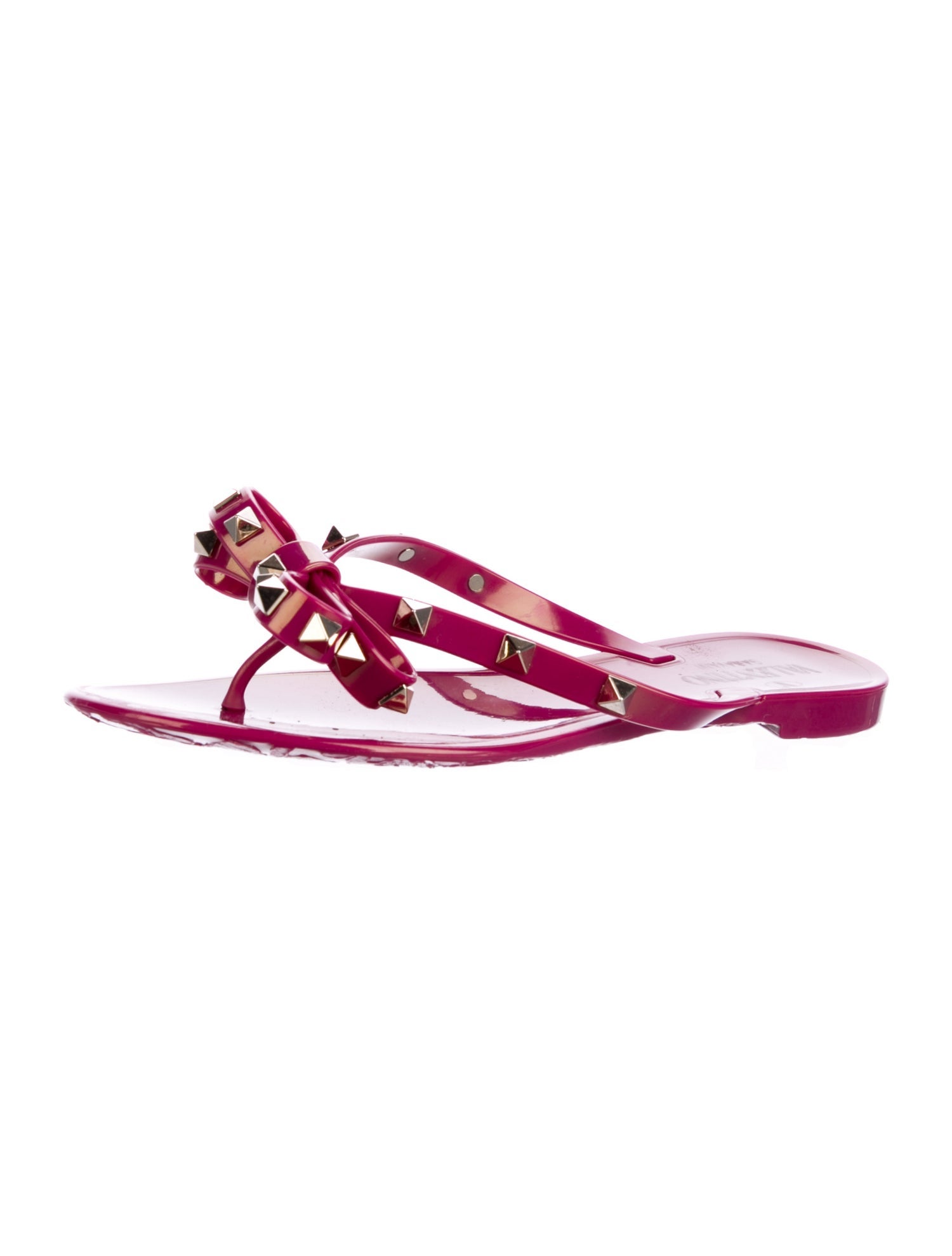 Valentino Rockstud Accents Rubber Flip Flops