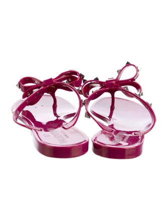 Valentino Rockstud Accents Rubber Flip Flops